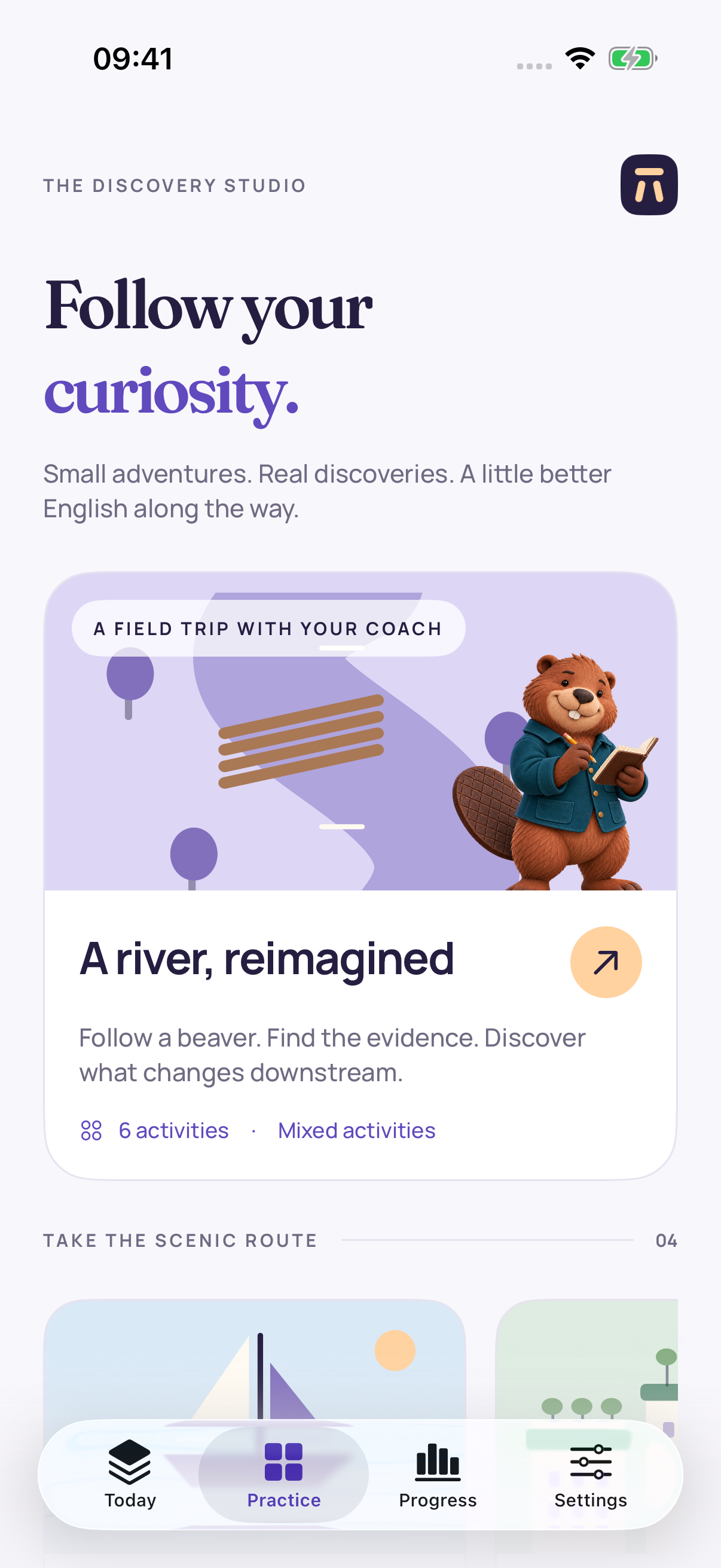 Trestle Discovery Studio showing a river journey and other illustrated places
